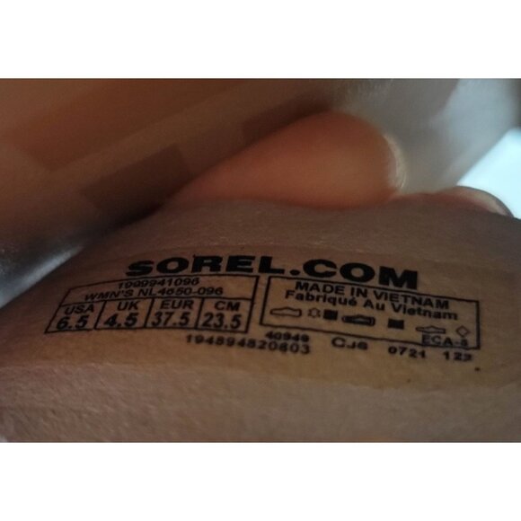 Sorel Ella II Ankle Strap Ruched Elastic Sandals Leather Flats Beige Size 6.5 - Picture 10 of 11